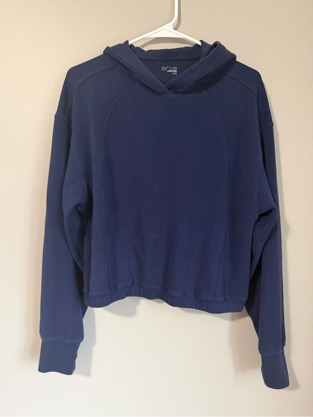 Offline by aerie Navy Hooded Pullover Sweatshirt Size Medium